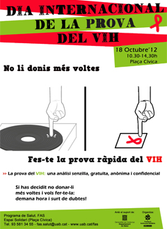 Cartell de la prova del VIH que es realitzar� a la pla�a C�vica