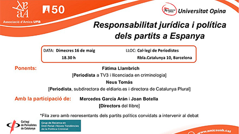 Presentació del llibre “Responsabilidad jurídica y política de los partidos en España”