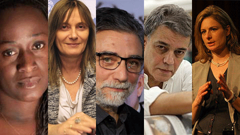 Caddy Adzuba, Marie-Paule Kieny, Jaume Plensa, Joaquim Mª Puyal i Lisa Randall