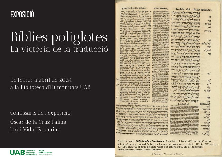 Cartell Exposició Biblies poliglotes