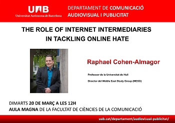 Raphael Cohen-Almagor: “The Role of Internet Intermediaries in Tackling Online Hate”