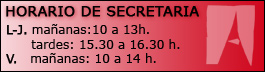 Horarios de secretaria