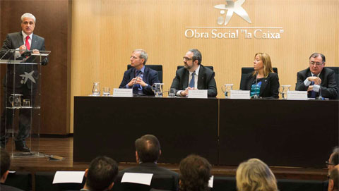 El conseller Germà Gordó, a la presentació del primer informe de la Càtedra CICAC-UAB