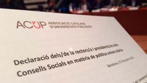 Declaració dels rectors i presidents dels Consells Socials en matèria de política universitària