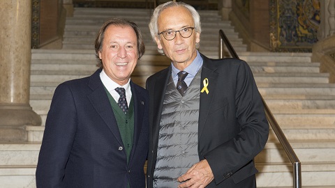 Bonaventura Clotet (dreta) amb el president del Consell Social de la UAB, Gabriel Masfurroll (esq.)