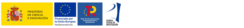 Logo del Ministerio de Ciencia e Innovación, UE, Plan de RTR y Agencia Estatal de Investigación