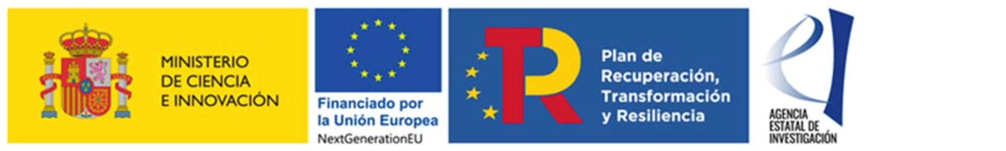 Logo del Ministerio de Ciencia e Innovación, UE, Plan de RTR i Agencia Estatal de Investigación