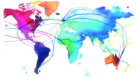 Mapa mundi amb colors