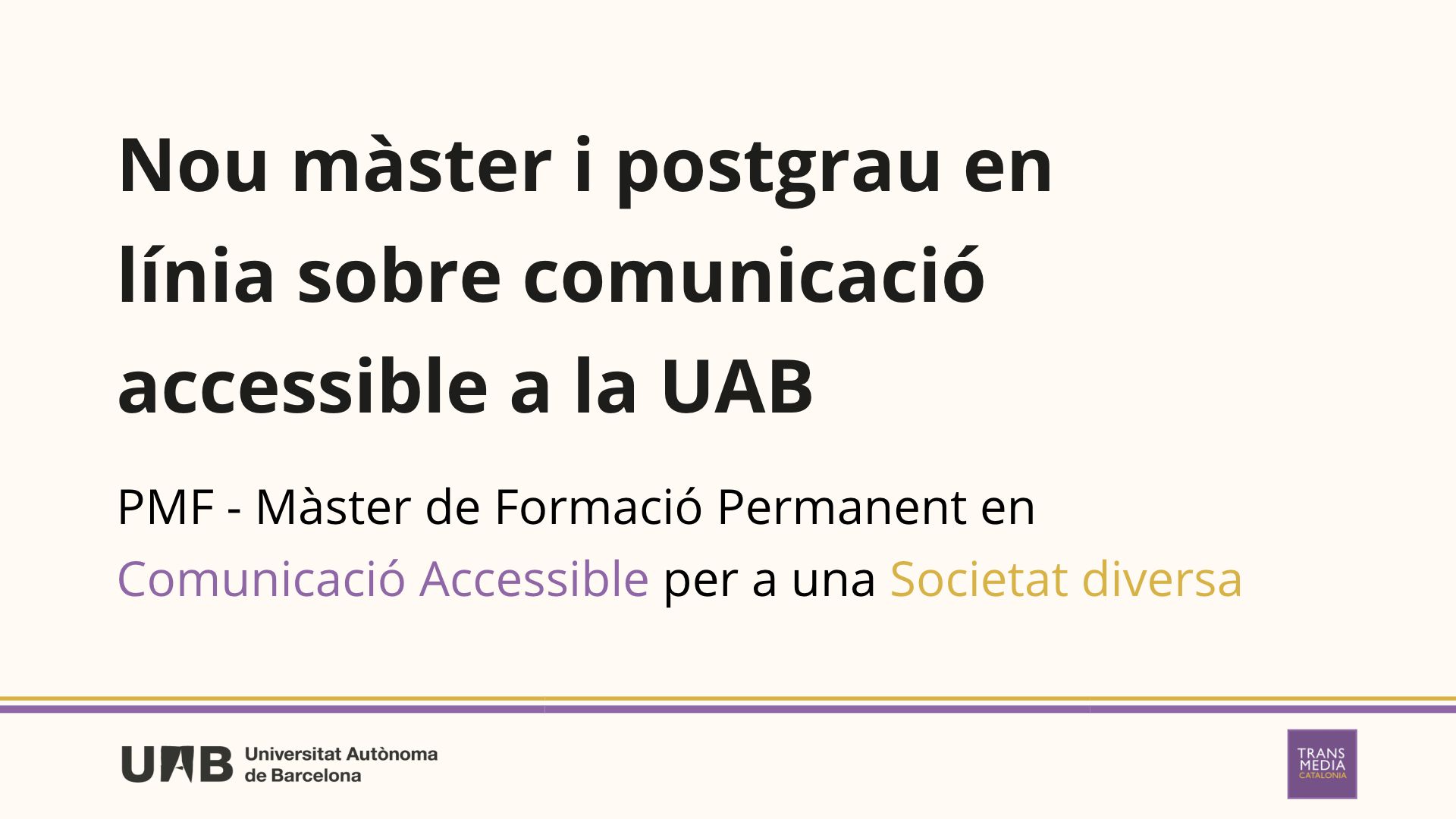 Nou màster i postgrau en línia sobre comunicació accessible a la UAB