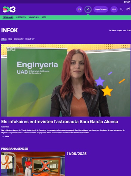 Els infokaires entrevisten l'astronauta Sara García Alonso