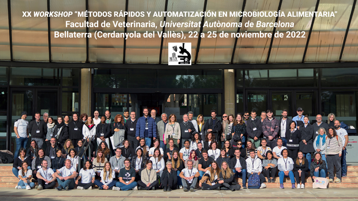 Foto grup dels participants al XX workshop Mètodes Ràpids i Automatització en Microbiologia Alimenta