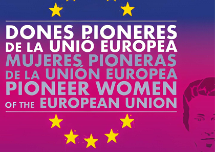 Cartel de la exposición 'Mujeres pioneras de la Unión Europea'