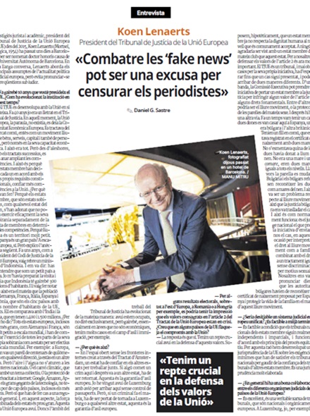 Koen Lenaerts a El Periódico de Catalunya