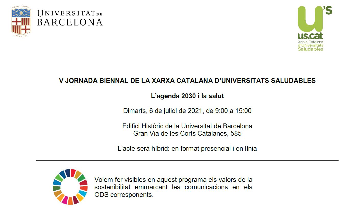 Fotografia V Jornada Biennal de la Xarxa Catalana d'Universitats Saludables