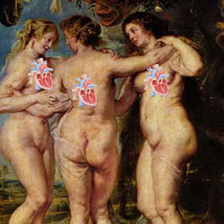 Tres dones lleugerament obeses i cors