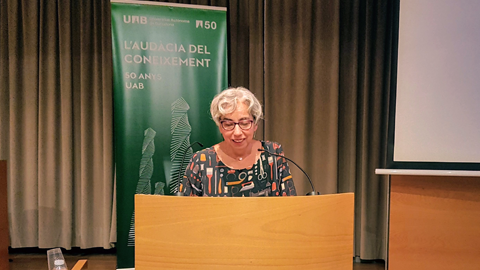 Montserrat Solsona, en l'acte amb motiu del Dia Internacional de les Dones 2018