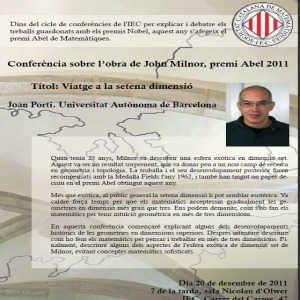Conferència sobre l'obra de John Milnor, premi Abel 2011