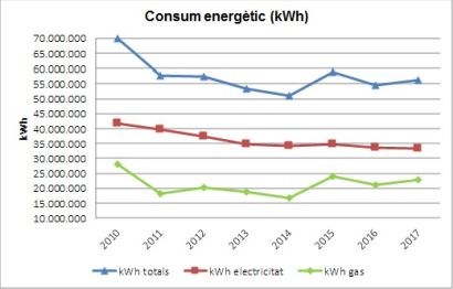 Evolució consums 2010 - 2017