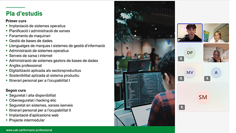 Sessió informativa online sobre CFGS FUAB