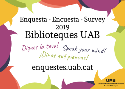 Imatge de l'enquesta de satisfacció d'usuaris de les Biblioteques UAB