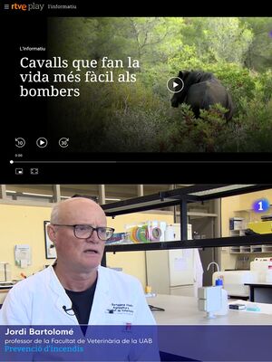 Captura de pantalla de RTVE. Surt professor de la Facultat de Veterinària de la UAB