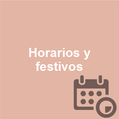 Horarios y festivos