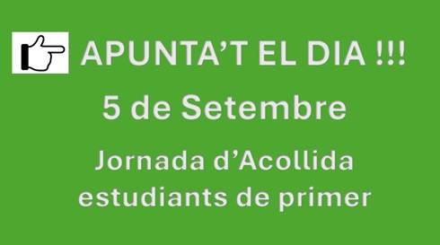 Cartell amb informació i dit assenyalant