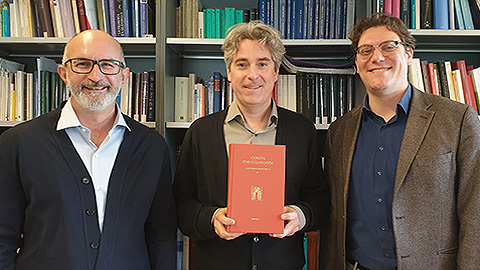 Researchers Òscar de la Cruz, Alexander Fidora and Ulisse Cecini, editors of the first edition