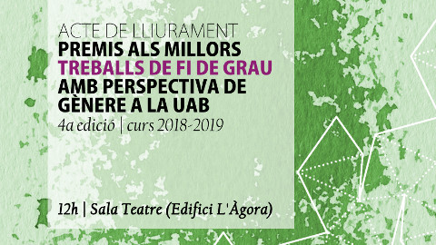 Lliurament premis TFG amb perspectiva de gènere 2019
