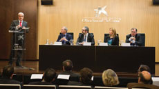El conseller Germà Gordó, a la presentació del primer informe de la Càtedra CICAC-UAB
