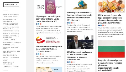 La portada del portal del Centre de Documentació Europea