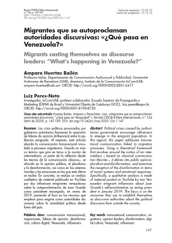 Dra. Amparo Huertas Bailén publica en la Revista CIDOB d’Afers Internacionals