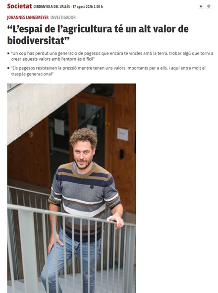 Entrevista AVUI Johannes Langemeyer