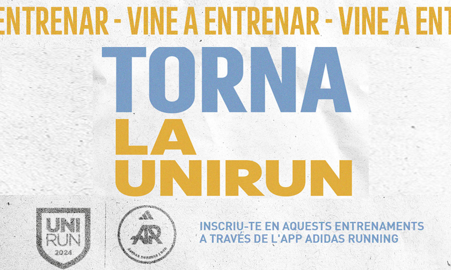 cartell dels entrenaments per a la Unirun amb adidas runners