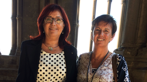 Glòria González, vicerrectora de Calidad, Docencia y Ocupabilidad, y Elena Valderrama