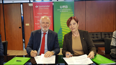 La UAB i Santander reforcen la seva col·laboració en educació, ocupabilitat i emprenedoria