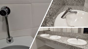 imatge d'una aixeta rentamans i un pulsador d'urinari