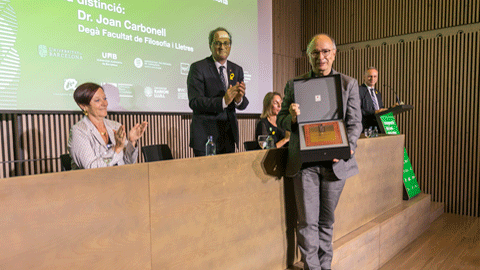 Un moment del darrer acte de lliurament de les distincions Jaume Vicens Vives, al setembre de 2018.