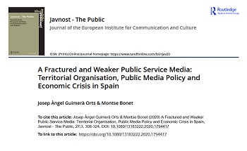 Dr. Josep Àngel Guimera Orts i Dra. Montse Bonet publiquen en Javnost – The Public