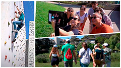 Participants en diversos punts del campus UAB