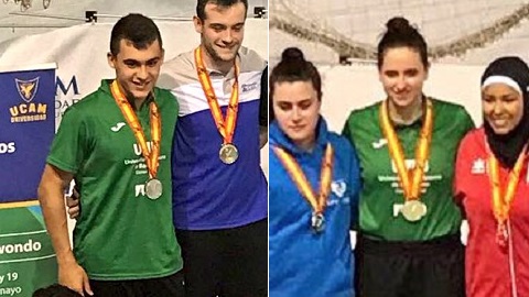 Medallistes de la UAB als Campionats d'Espanya Universitaris de Taekwondo 2018
