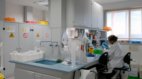 Imatge d'una dona en un laboratori