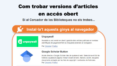 Imatge infografia Com trobar versions d'articles en accés obert