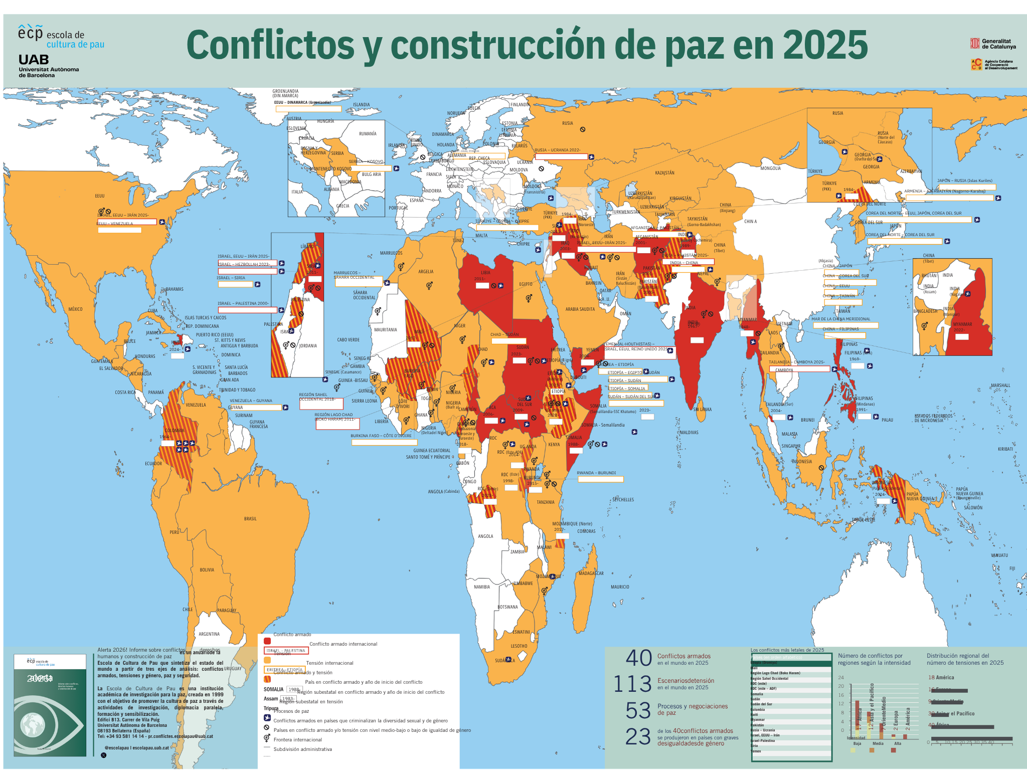 Mapa de l'Informe Alert 2026 de l'Escola Cultura de Pau.