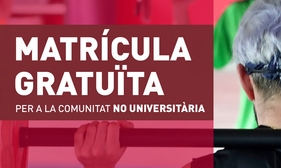 anunci de matrícula gratuïta per a la comunitat externa
