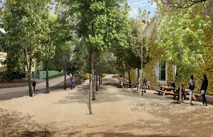 Projecte de naturalització de l'entrada de l'edifici del campus de Bellaterra.