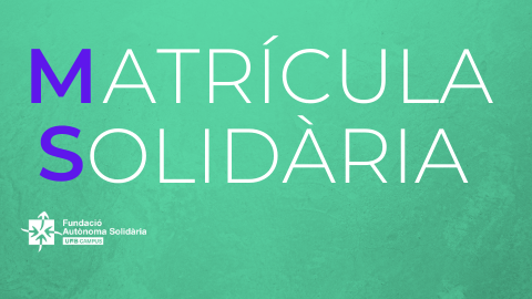 Cartell de la campanya de Matrícula Solidària