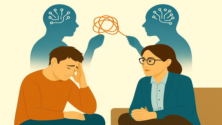 Un pacient amb la seva psicòloga