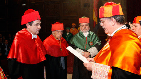 Fermín Morales, en la ceremonia de ingreso (Foto: Real Academia de Doctores)