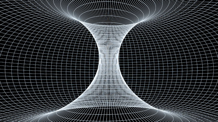 Renderitzat 3D que simula la idea dels forats de cuc.